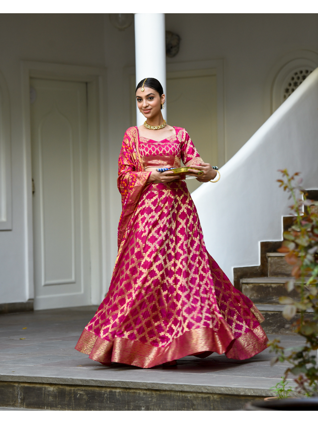 Pink Banarsi Lehnga