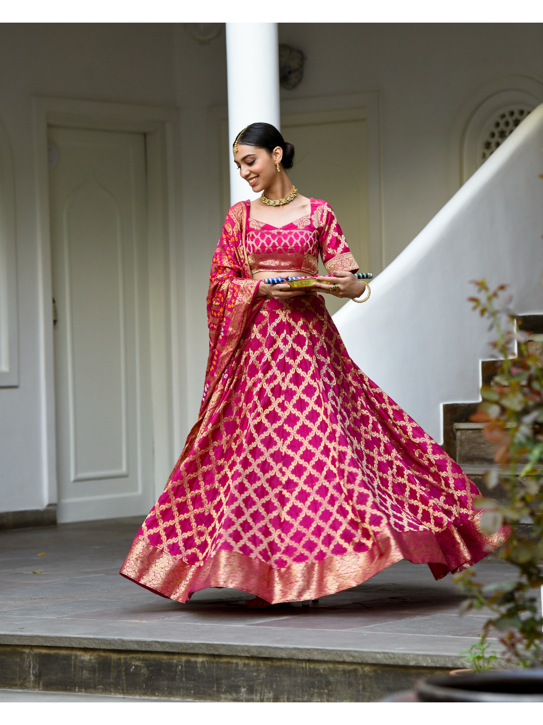 Pink Banarsi Lehnga