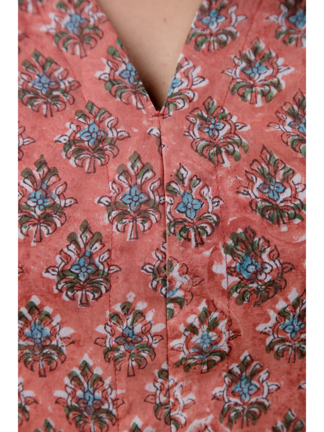 Mauve Chiffon Hand Block Print Dress