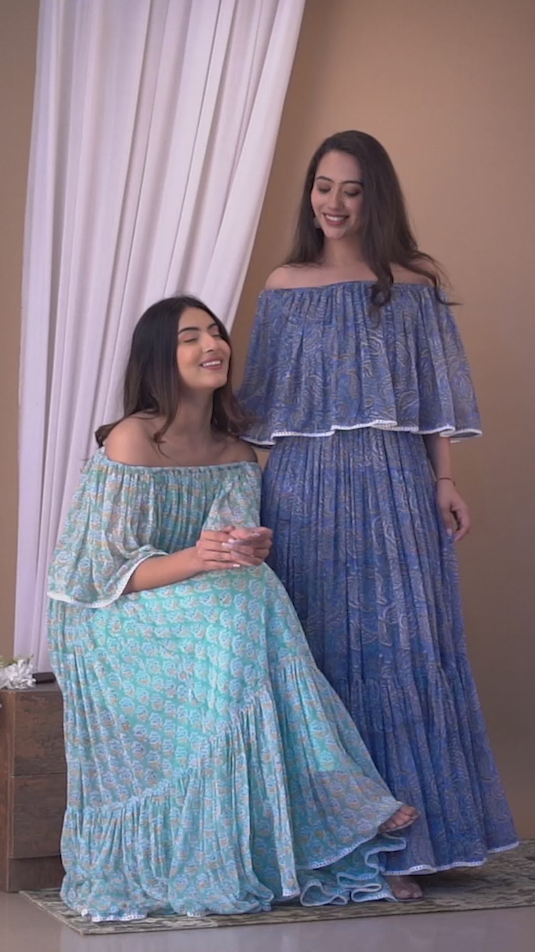 N.Chiffon Off-Shoulder Dress