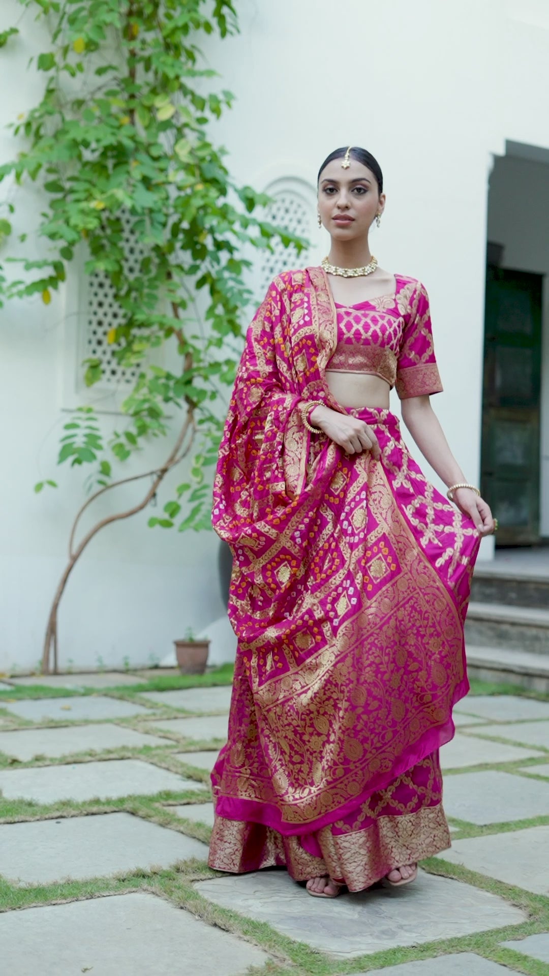 Green Banarsi Lehnga