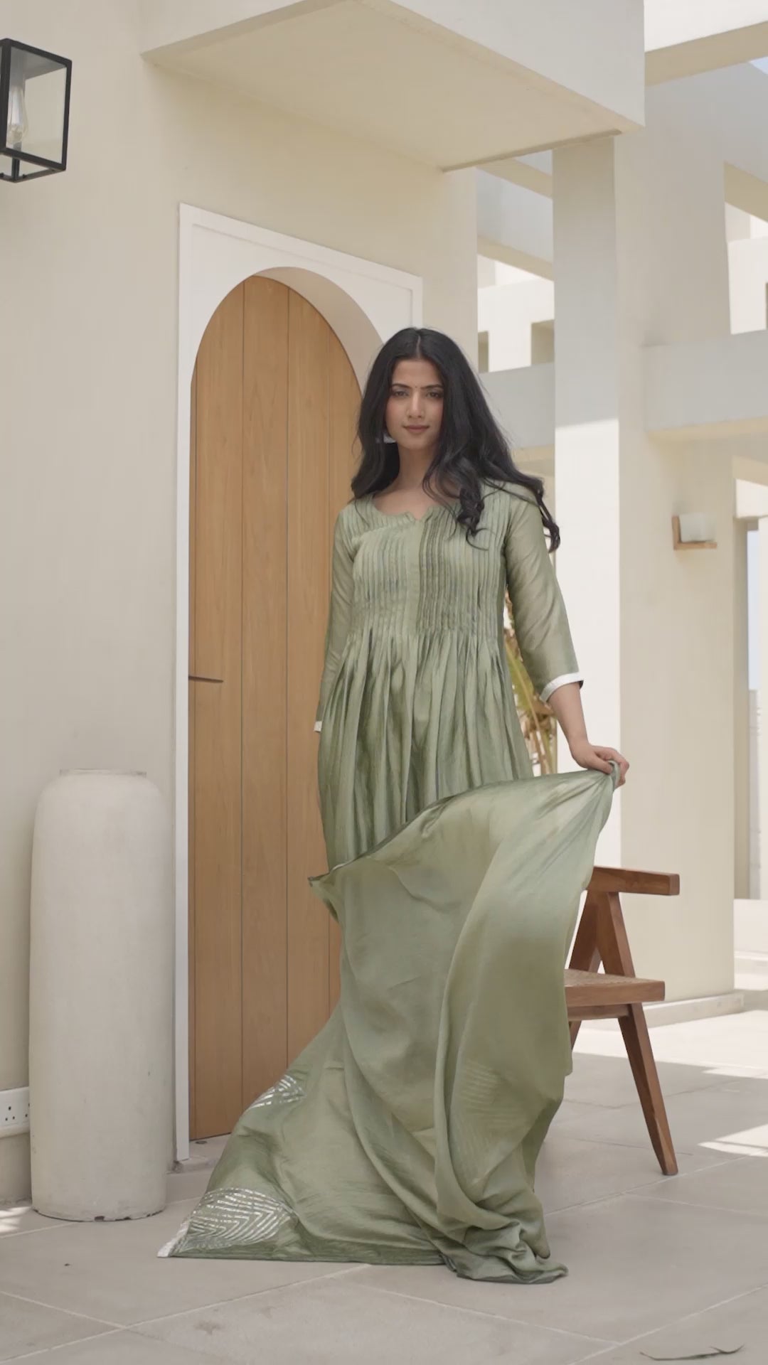 Olive Pintex Suit Set